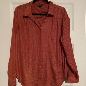 Torrid size 0 long sleeve button up shirt leopard